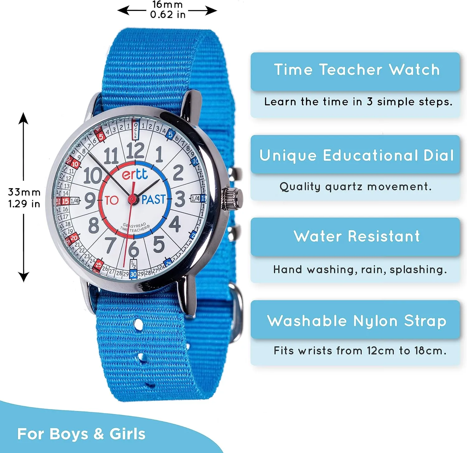 Analog Teaching Watch for Kids - Learn to Tell Time - 3 Step Time Teacher Watch - Easy To Read instinct Dutch supreme crust nutritive Dial EasyRead Time Teacher Kids' Watches - 