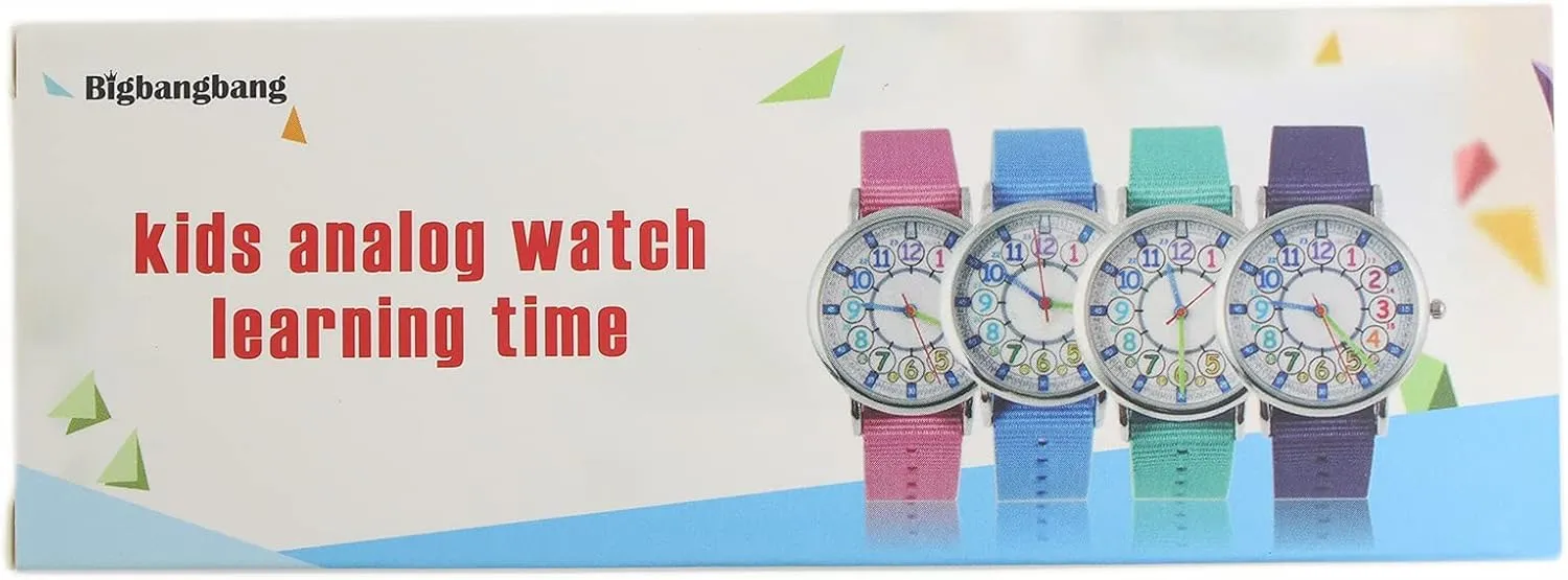 Analog Watch, Learning Time Watch, First Watch Soft Cloth Strap,Read time Study Time Todder Watch,Kindergarten Learn Time Watches,Pink Girl Watch, Girls Ages 7-10�� slow glassmaking Bigbangbang Kids 