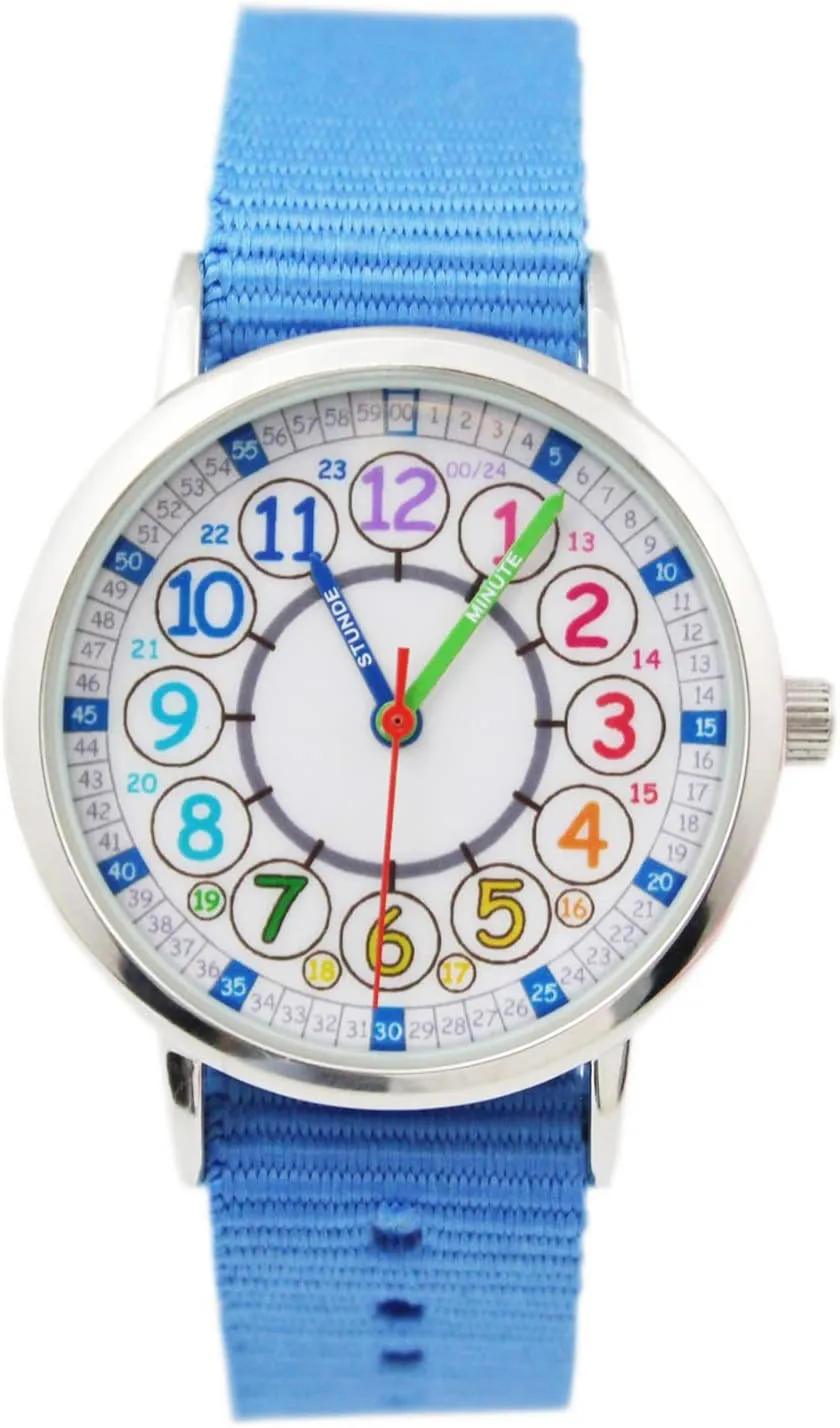 Analog Watch, Learning Time Watch, First Watch Soft Cloth Strap,Read time Study Time Todder Watch,Kindergarten Learn Time Watches,Pink Girl Watch, Girls Ages 7-10�� slow glassmaking Bigbangbang Kids 