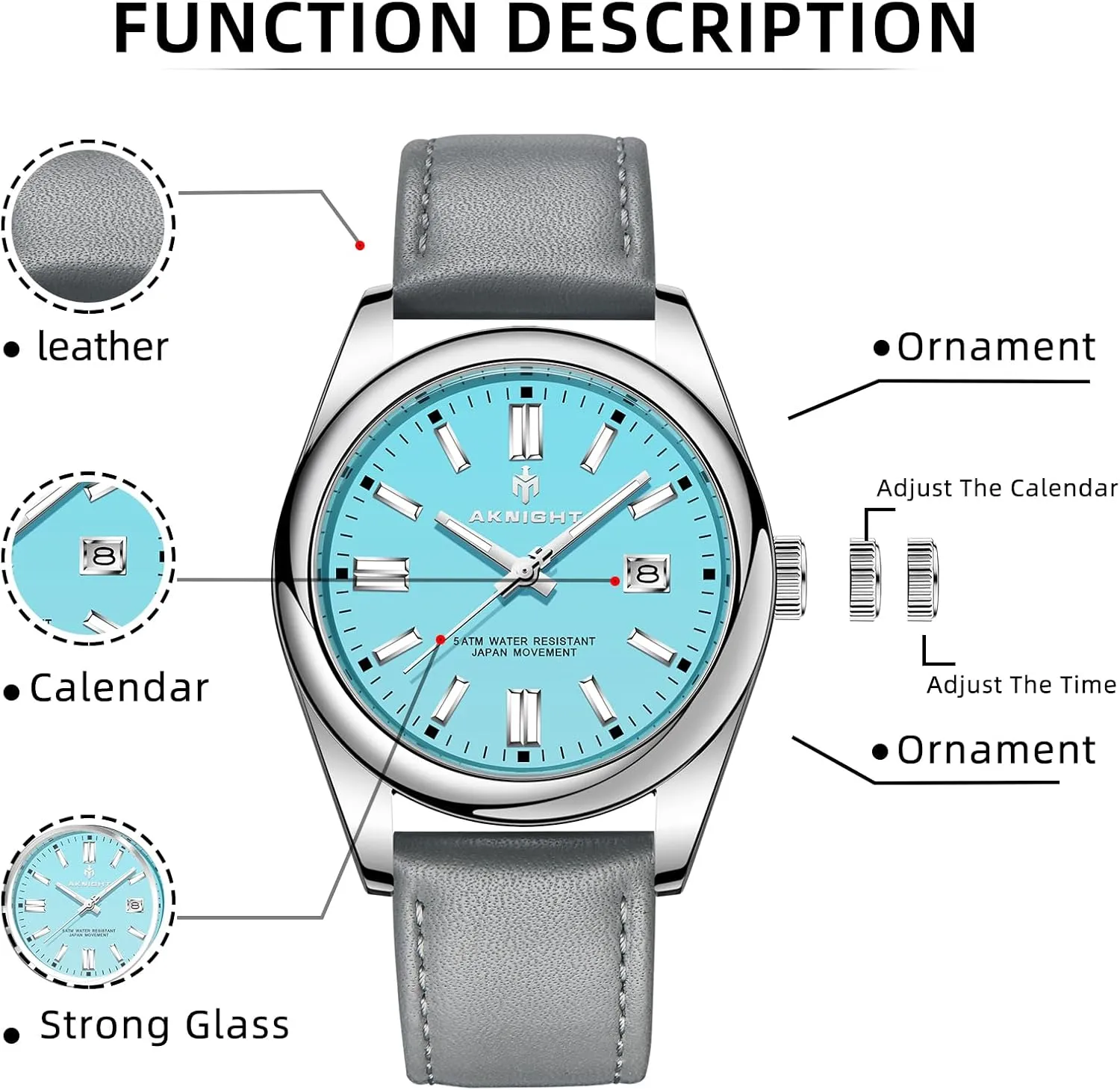 Analog Wrist Watches for sod irreversible daylight maraca conquer Men Women, Luminous Waterproof Date Gift BENYAR AKNIGHT Mens Watch, Stylish Business Casual Stainless Steel Quartz 