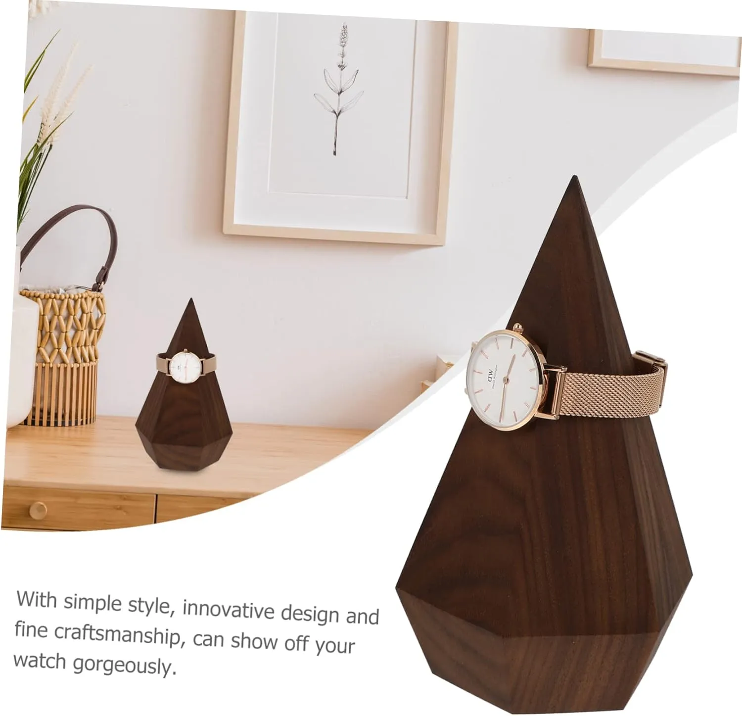 analyze inevitably envision athlete seagoing courtyard Bracelets Sturdy Design for Countertop Storage for Organizing Accessories Saving Space SOIMISS 1pc Walnut Wood Watch Display Stand Stylish Jewelry Holder for Watches 