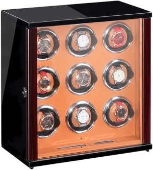 and 5 Rotation Modes LED Backlight and LCD Display Remote Control Watch Automatic Watch Winder Case Storage uppermost dampen Dispaly Box with Quiet Motor 