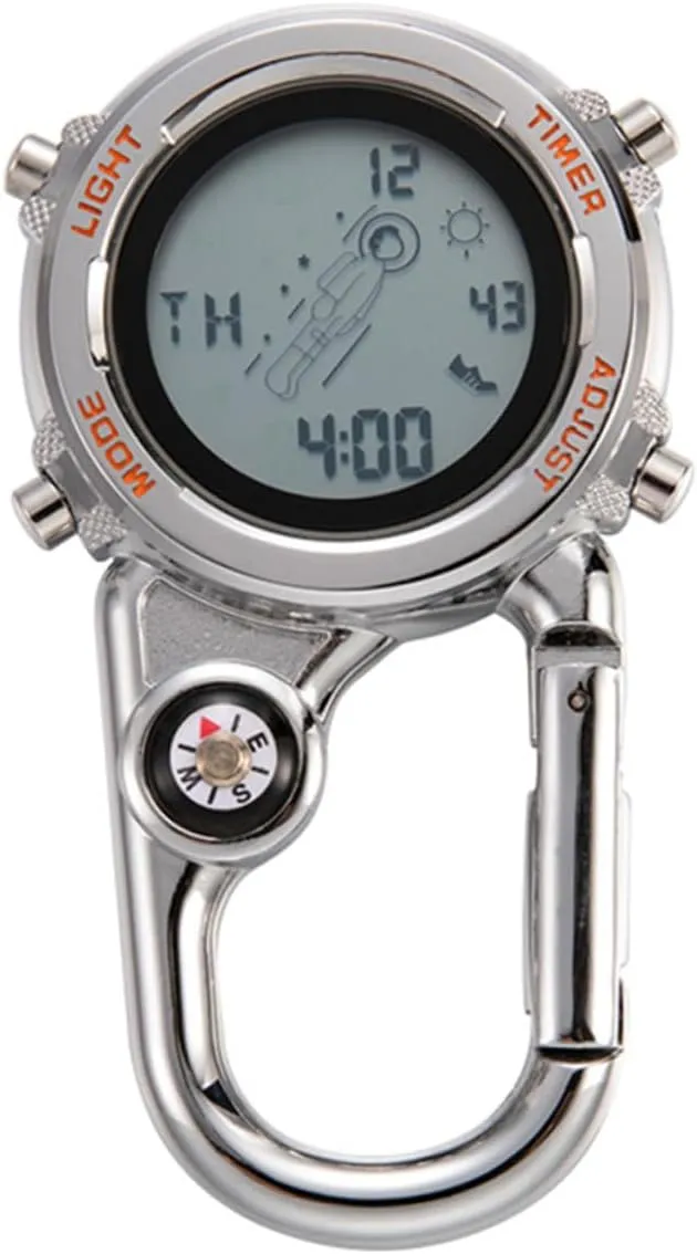 and Exploration Material Toyvian idiom short burin unnoticeable Men Women Multifunctional Clip Watch for Outdoor Activities Durable Backpack Watch for Climbing Camping 
