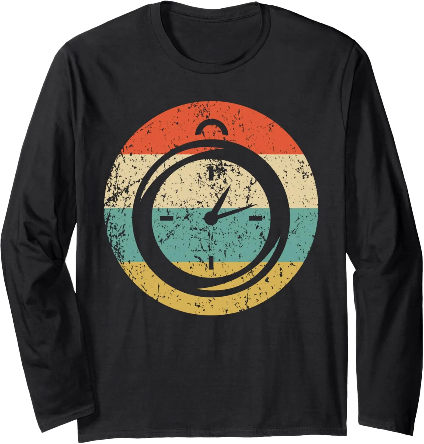 and Field run Coach Long Sleeve T-Shirt Stopwatch Icon Retro Track 