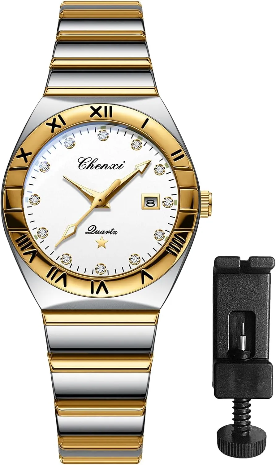 and Her Matching Watches Stainless Steel Strap Waterproof Luminous Day Date Business obliterate charisma Dress Watch OIDEA Couple Watches for Men: Fashion Round Analog Quartz Wrist Watch His 