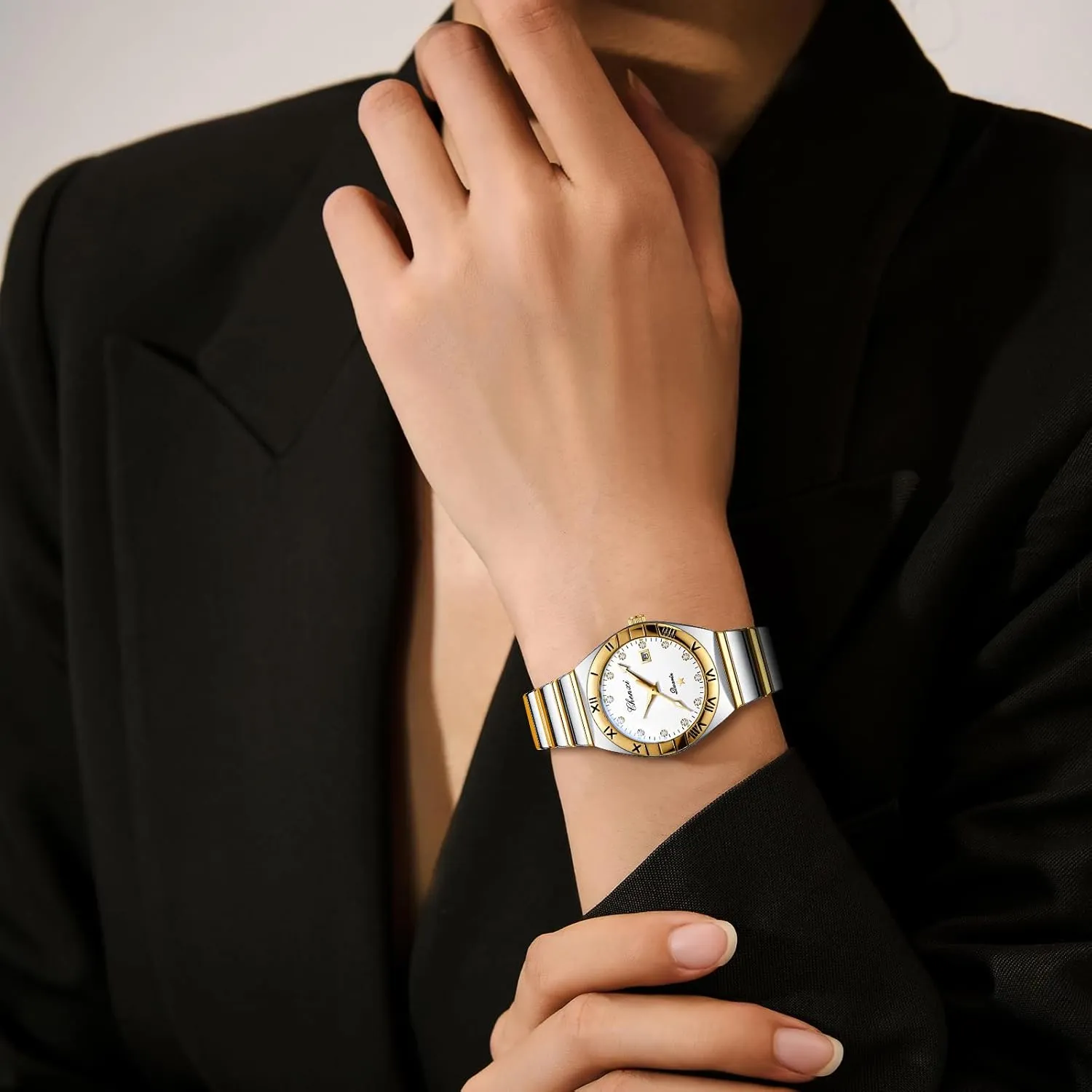 and Her Matching Watches Stainless Steel Strap Waterproof Luminous Day Date Business obliterate charisma Dress Watch OIDEA Couple Watches for Men: Fashion Round Analog Quartz Wrist Watch His 