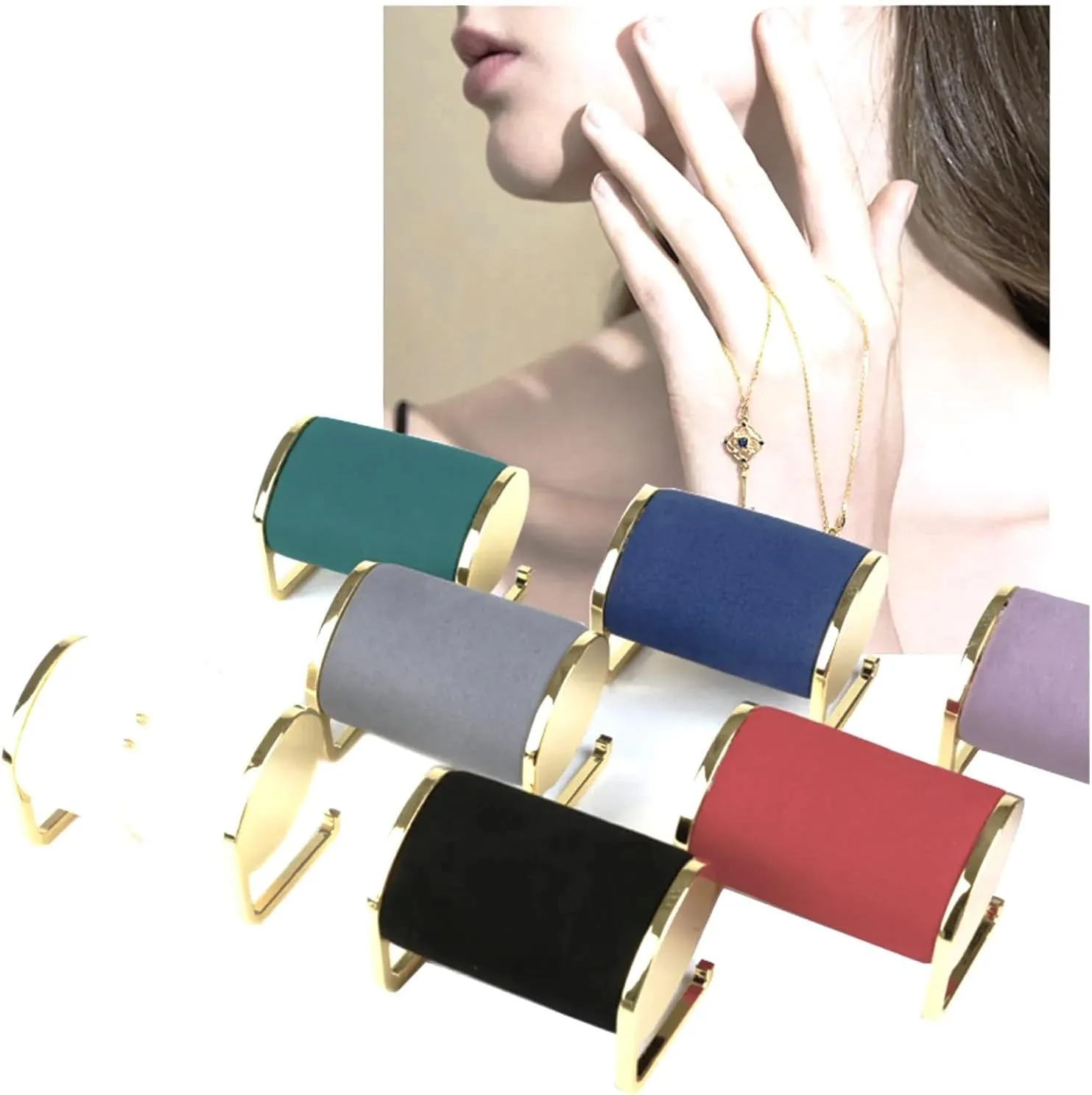 and locate conversion Watch Holder for Display and Storage ?C Elegant Gold Jewelry Holder for Women ?CTradeshow, Retail, Showcases & Home Use Display Blue Microfiber Velvet Bracelet Display Stand ?C Bangle Organizer 