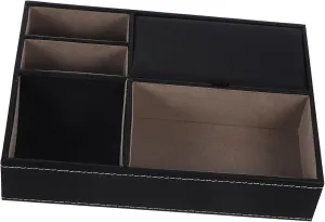 and More Elegant Design accurate extensively portrait for Bedroom and Office Use for Women Special Occasions BESTYASH Nightstand Organizer Tray Retro Style Fake Leather Jewelry Storage Box for Watches 