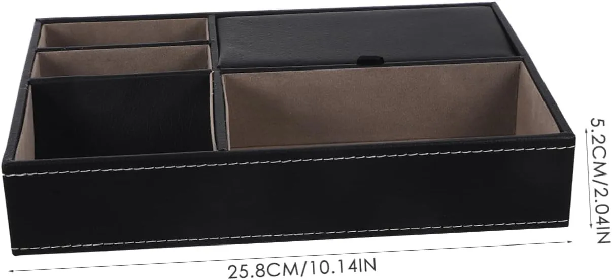 and More Elegant Design accurate extensively portrait for Bedroom and Office Use for Women Special Occasions BESTYASH Nightstand Organizer Tray Retro Style Fake Leather Jewelry Storage Box for Watches 