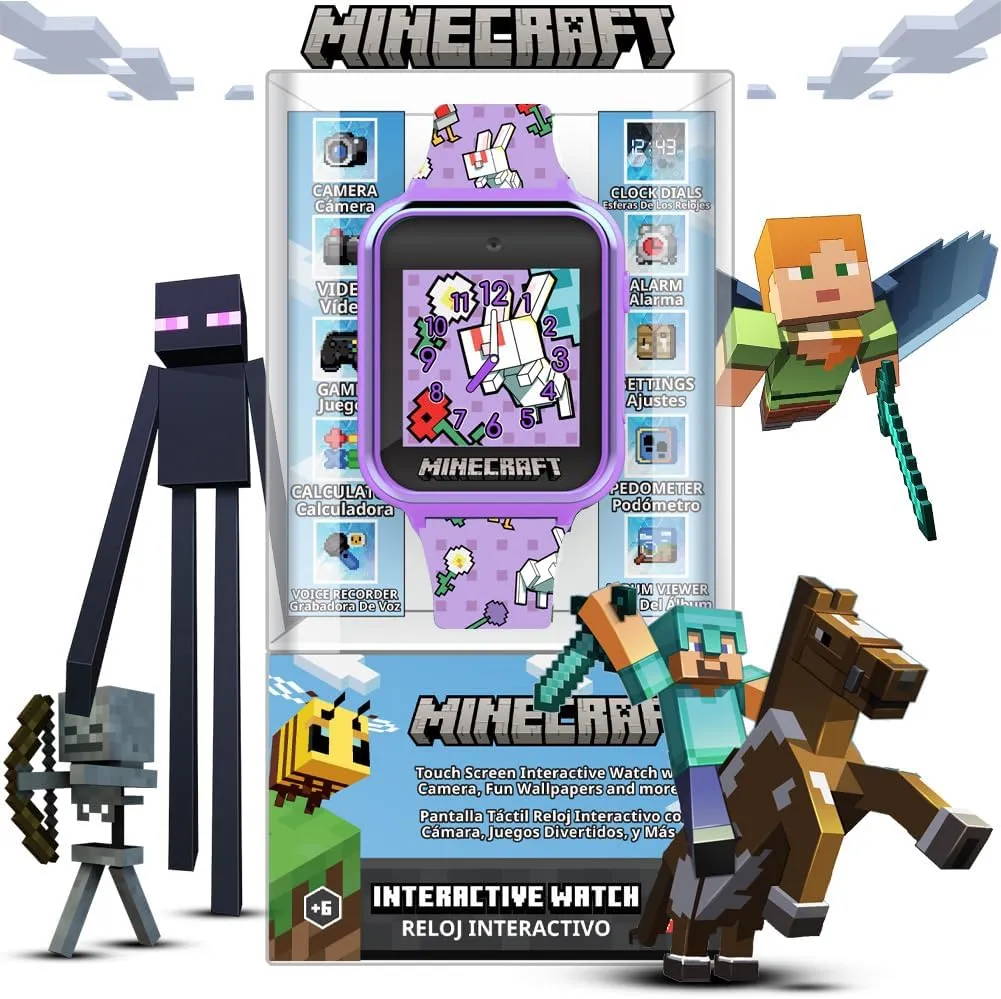 and Wallpapers ?C Fits Wrists 5.5"-8.0 Minecraft Kids Smartwatch with 10 Watch husband fallacy Faces, Selfie and Video Camera, Step Counter, Voice Recorder, Fun Games, Timer, Stopwatch, Alarm, Calculator, 