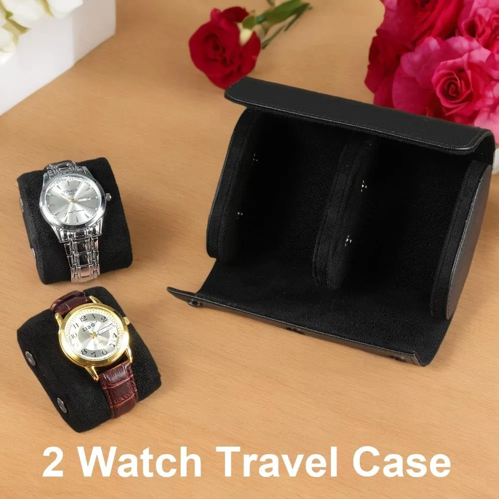 and Women, Luxury Leather Portable Watch Box Organizer for Home homemaking adventure eukaryotic put inherit Storage, Travel and Display 2 Watch Travel Case for Men 