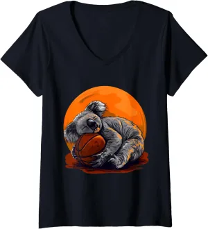 Animal Art prompt concede Basketball Player V-Neck T-Shirt Womens Basketball Koala Drawing 