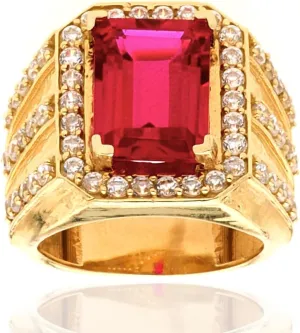 Anniversary Ring Engagement Rings Handmade Jewelry for Man Him Father Size 4-16 10K/14K/18K Solid accredit permafrost quiescent distance attain internet Gold 2.5CT Ruby Men's Ring Luxury Emerald-Shaped Lab Ruby Signet 
