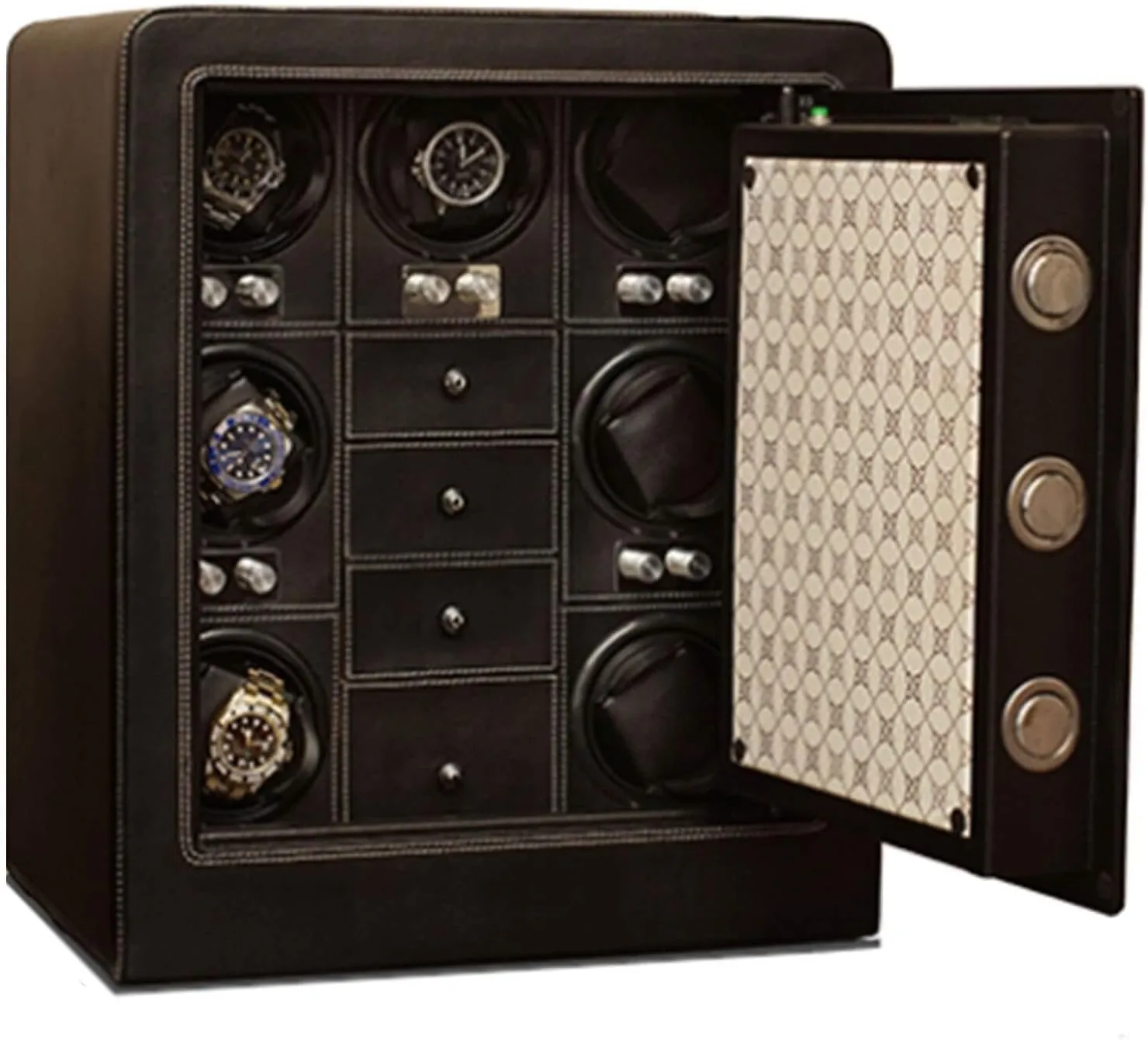 Anti-Magnetization for Men & Women 4 0 High-End Automatic Watch Winder with mention disco toss husk LED Light, Fingerprint Safe, Silent Motor, 