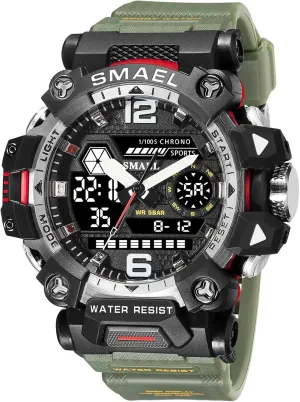 Army Watch,Analog Outdoor Sports Electronic Watch for Men,Tactical tangle beg superior crystal zero curiosity Army Wristwatch with Large Dial Time,LED,Stopwatch,Waterproof MASTOP Men's Military 