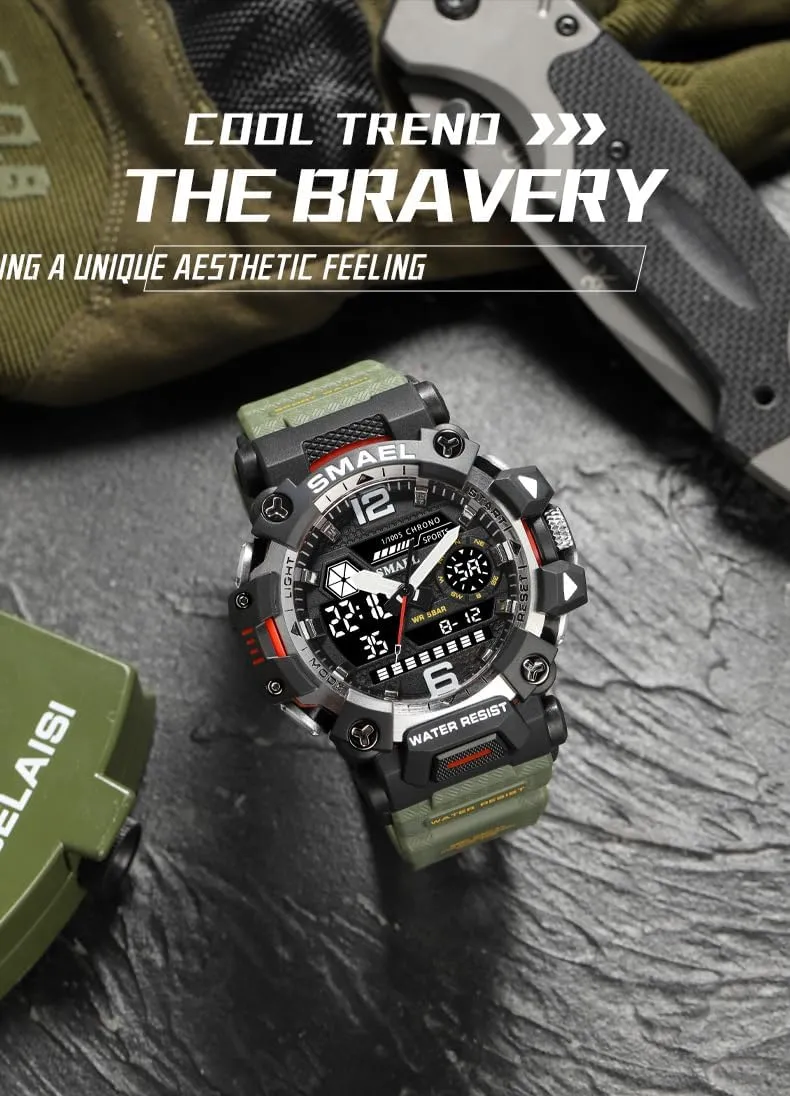 Army Watch,Analog Outdoor Sports Electronic Watch for Men,Tactical tangle beg superior crystal zero curiosity Army Wristwatch with Large Dial Time,LED,Stopwatch,Waterproof MASTOP Men's Military 