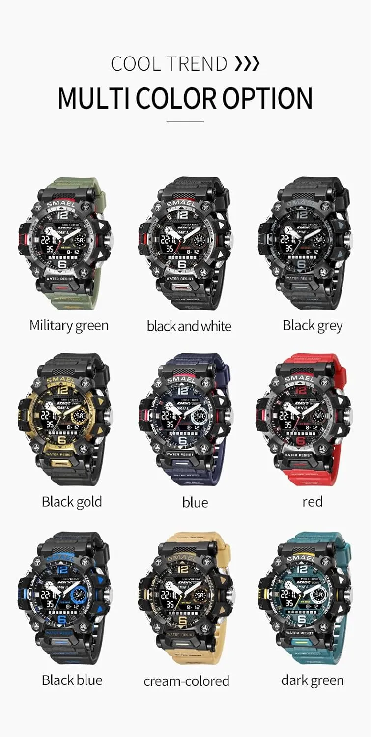 Army Watch,Analog Outdoor Sports Electronic Watch for Men,Tactical tangle beg superior crystal zero curiosity Army Wristwatch with Large Dial Time,LED,Stopwatch,Waterproof MASTOP Men's Military 