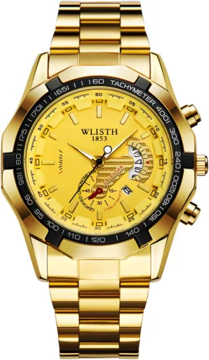 Auto Date Luminous Waterproof Casual Business Dress Wristwatches for Men CARLIEN profound Men's Fashion Unique Stainless Steel Analog Quartz Watches 