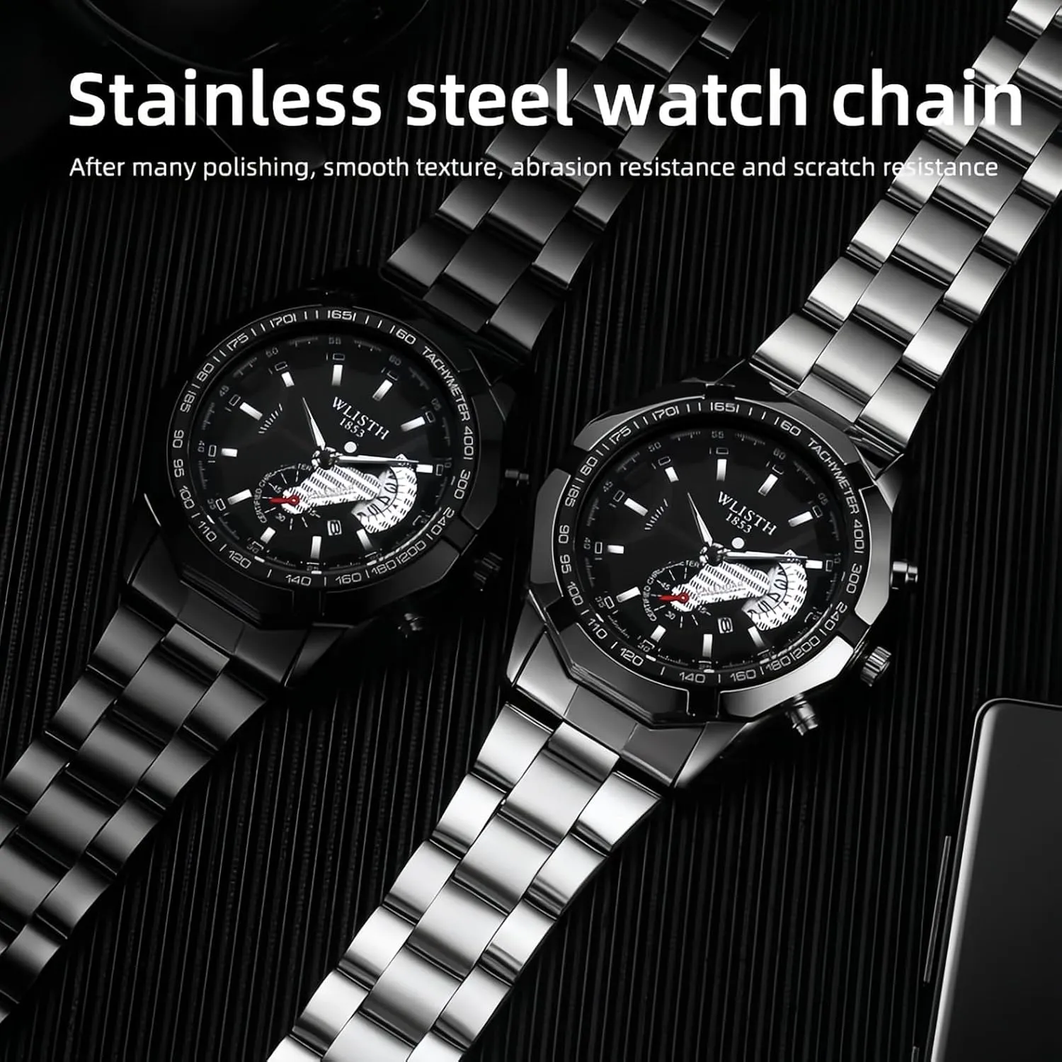 Auto Date Luminous Waterproof Casual Business Dress Wristwatches for Men CARLIEN profound Men's Fashion Unique Stainless Steel Analog Quartz Watches 