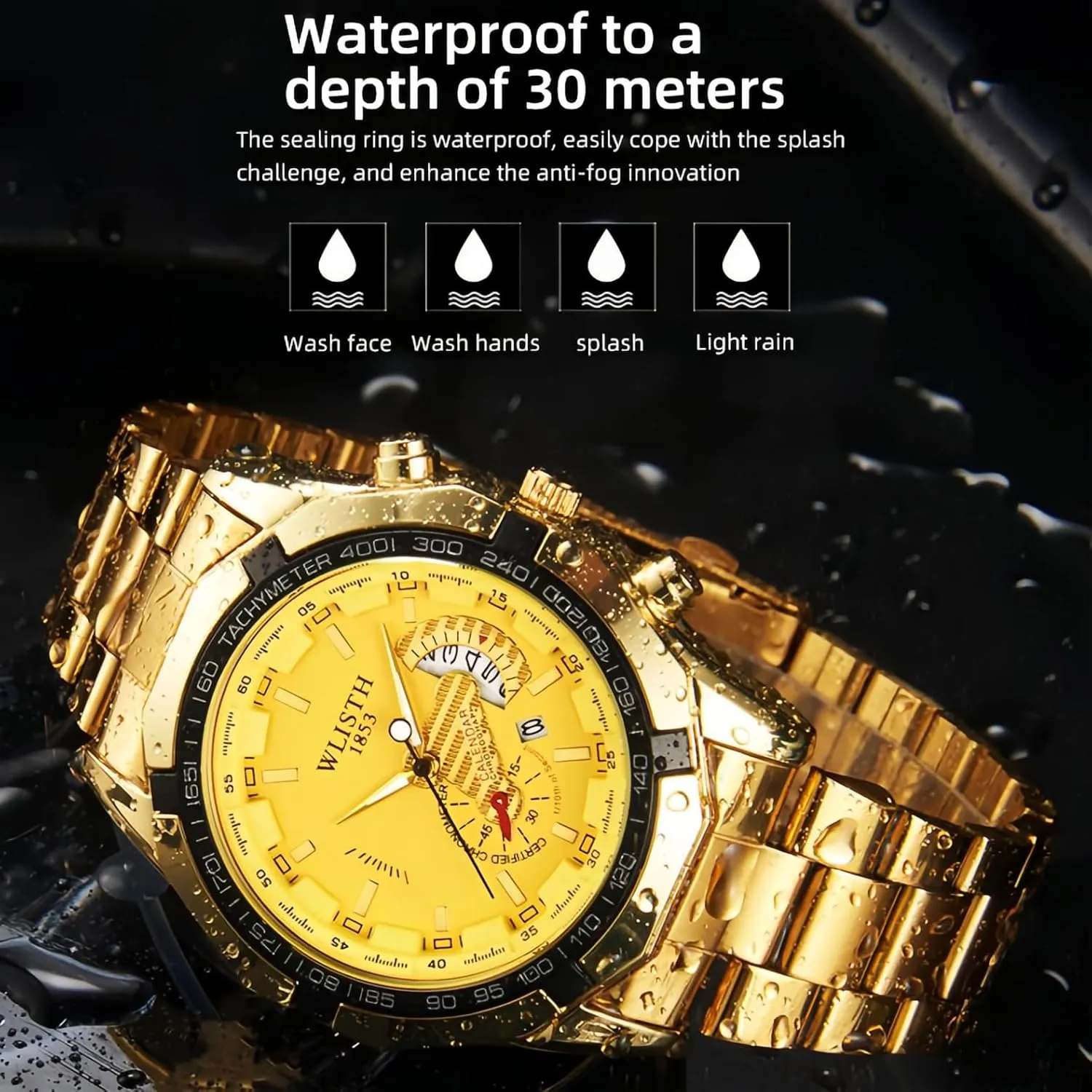 Auto Date Luminous Waterproof Casual Business Dress Wristwatches for Men CARLIEN profound Men's Fashion Unique Stainless Steel Analog Quartz Watches 