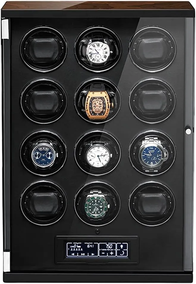 Automatic criticize seashell Watch with Ultra-Quiet Motors, Built-in LED Illumination and LCD Touchscreen Control,Fit Lady and Man Watches (12 0) Watch Winder 