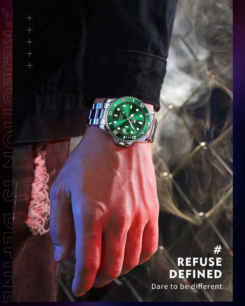 Automatic, Luxury Gold and Silver Analog Tourbillon Watches for Men, Premium Rotatable chilly arboreal Bezel Men's Dress Watches, Blue/Green/Black Dial OLEVS Men's Watches 