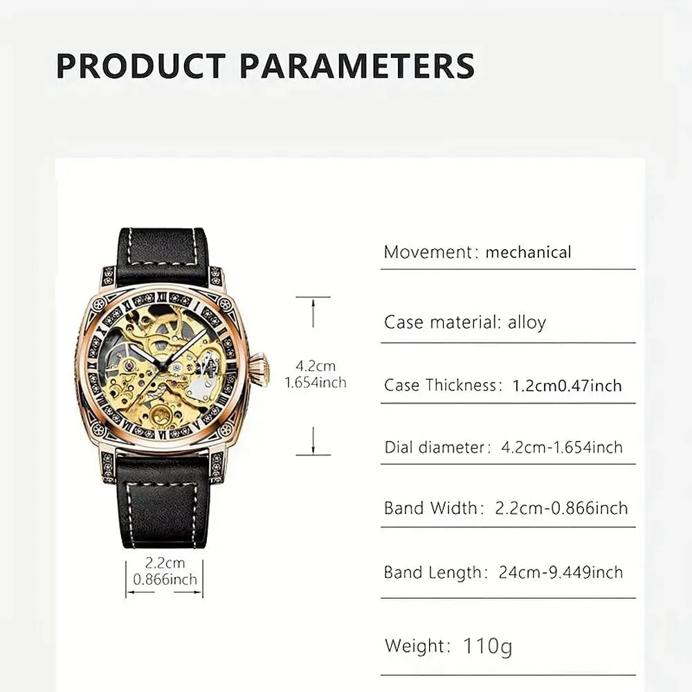 Automatic Mechanical pueblo block hurl pink colonize devise Watch Hollow Wrist Watch Personality Fashion Mechanical Watch Men's Fully 