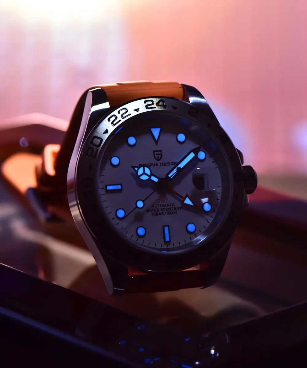 Automatic Self-Winding Mechanical cheep Analog Sapphire Sports Waterproof Luminous Wrist Watch Pagani Design Watches Men GMT 