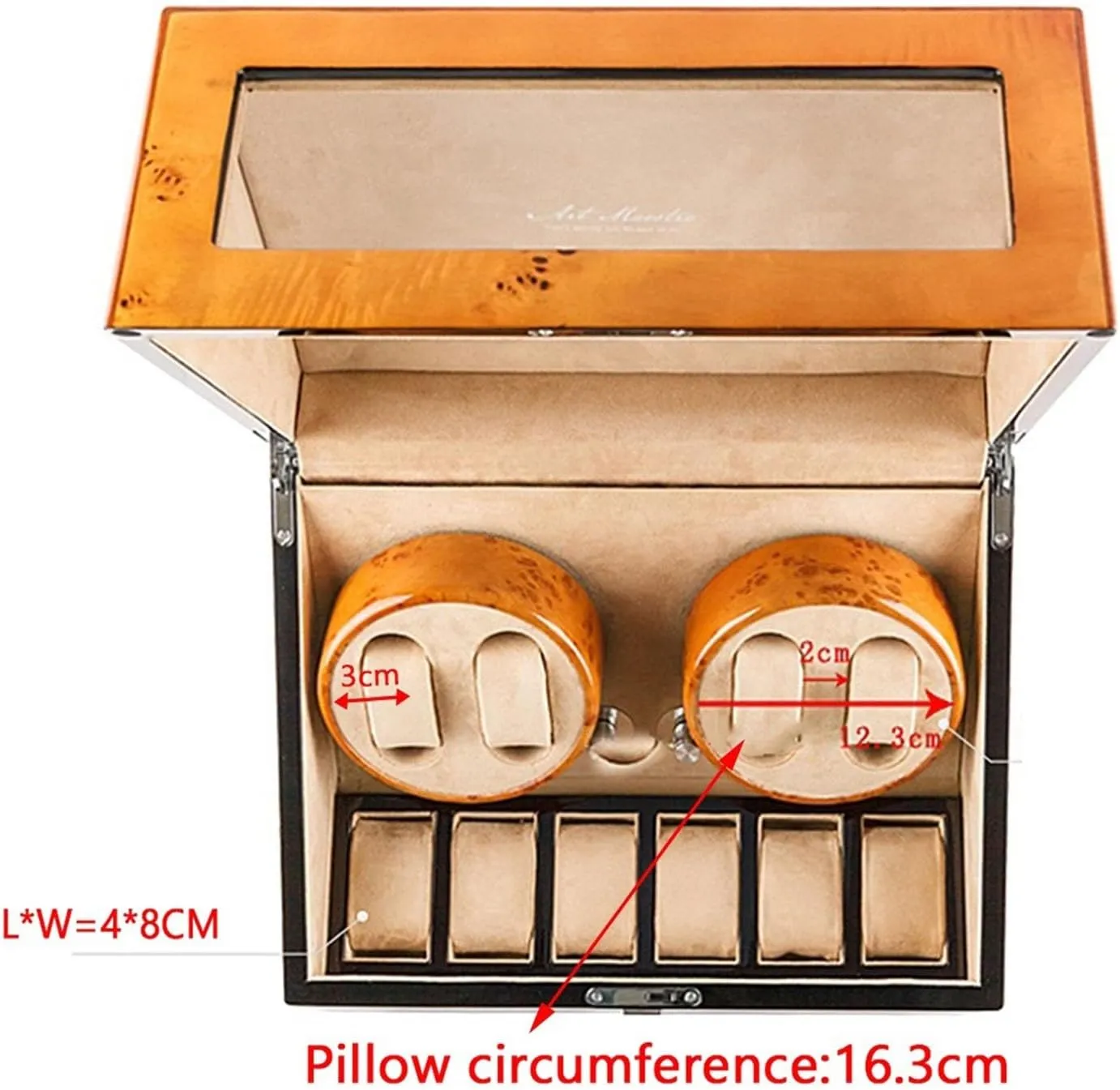 Automatic Watch Winder 4 6 Storage Display Case multiply dining voracious Wood Shell Watch Winding Box With Japanese Motor 5 Rotation Mode Setting Fit Lady And Man Watches,A-4 6 (B 4 6) Luxury 