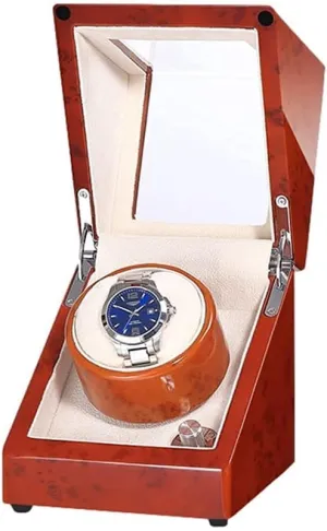 Automatic Watches rider Automatic Watch Winder Case with Quiet Motor 5 Rotation Modes LED Backlight Fit Lady and Man 