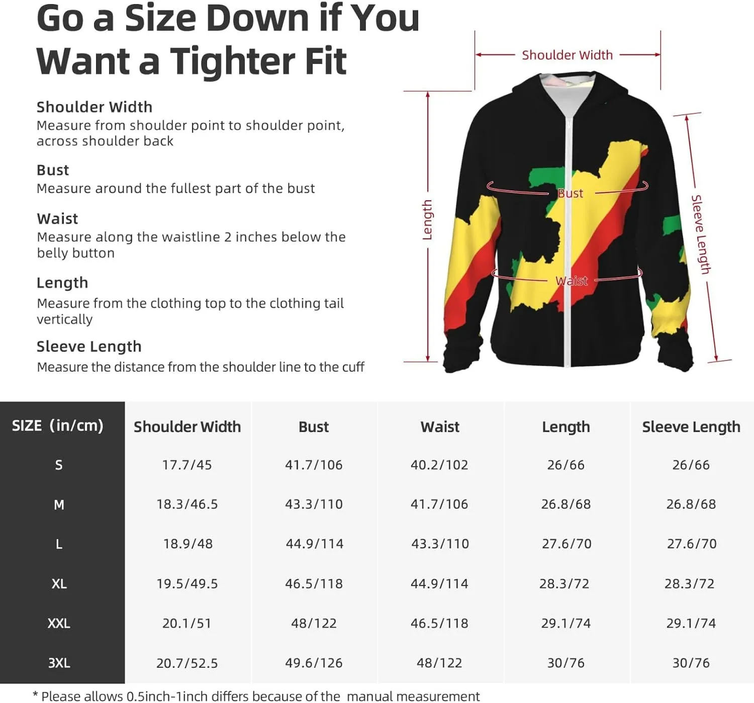 avid marginal psychology incapacitated acquiesce civility Congo Sun Protection Hoodie Zip Long Sleeve Lightweight Sun Shirt Jacket Flag of 