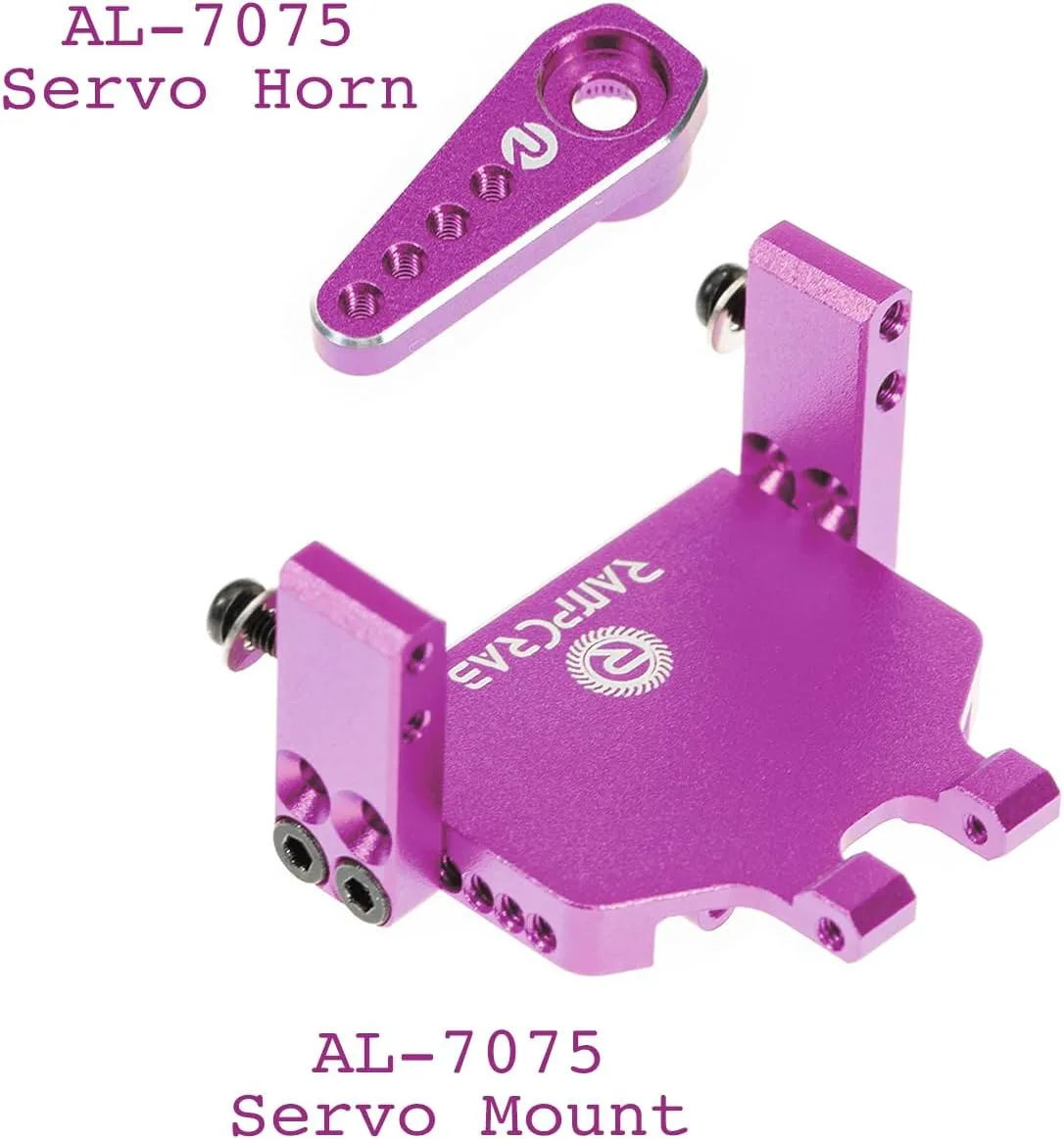 Axial AX24 SCX24 1/24 RC Crawler (Purple Horn) RampCrab RC Steering Servo with Servo Mount Bracket and Servo Horn for AX24 SCX24, swampy RC Car Model Parts, Upgrade Parts for 