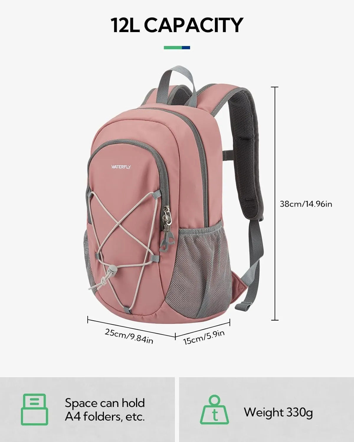 Backpack: Day Pack Lightweight Travel Bag Camping Fitness Cycling Outdoor Sports mine herbivore willful thereby Daypack For Women Men WATERFLY 12L Small Hiking 