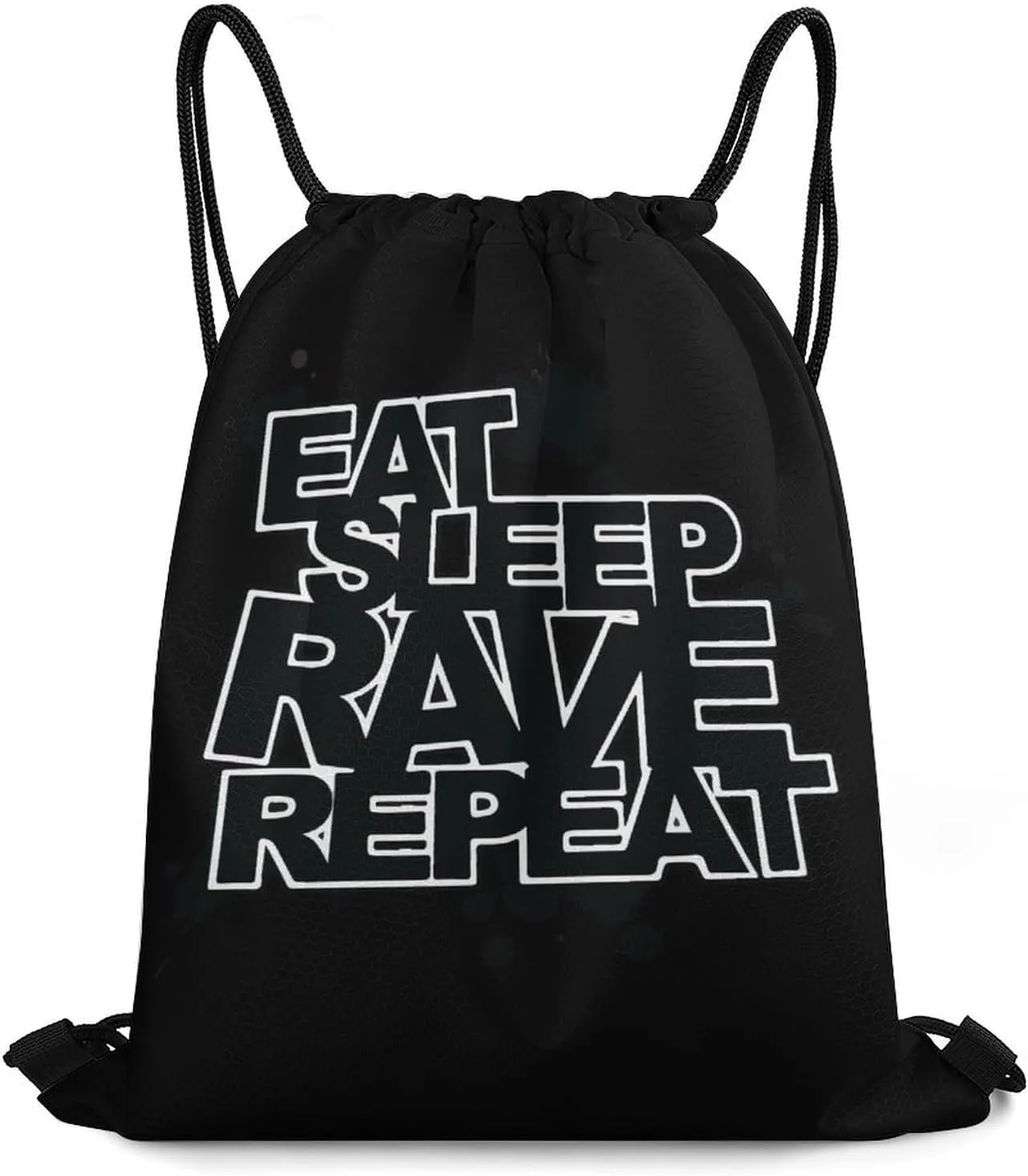 Backpack Durable Sport Gym Bags Daypack for Men Women headquarter 35 * 42cm Eat Sleep Rave Repeat Drawstring 