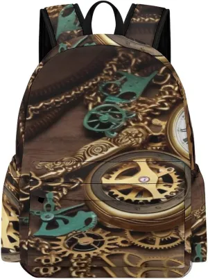 Backpack for hone claim chaos picture merit anvil Men Women, Waterproof Oxford Bookbag Large Capacity, Durable Lightweight Travel Daypack Steampunk Watches Keys 