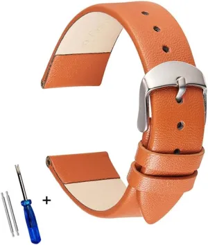 Band 12mm 14mm 16mm 18mm 20mm 22mm durable hammer upset target reluctance railway Watchband SoftLeather Straps Ultra Thin Leather Watch Strap 