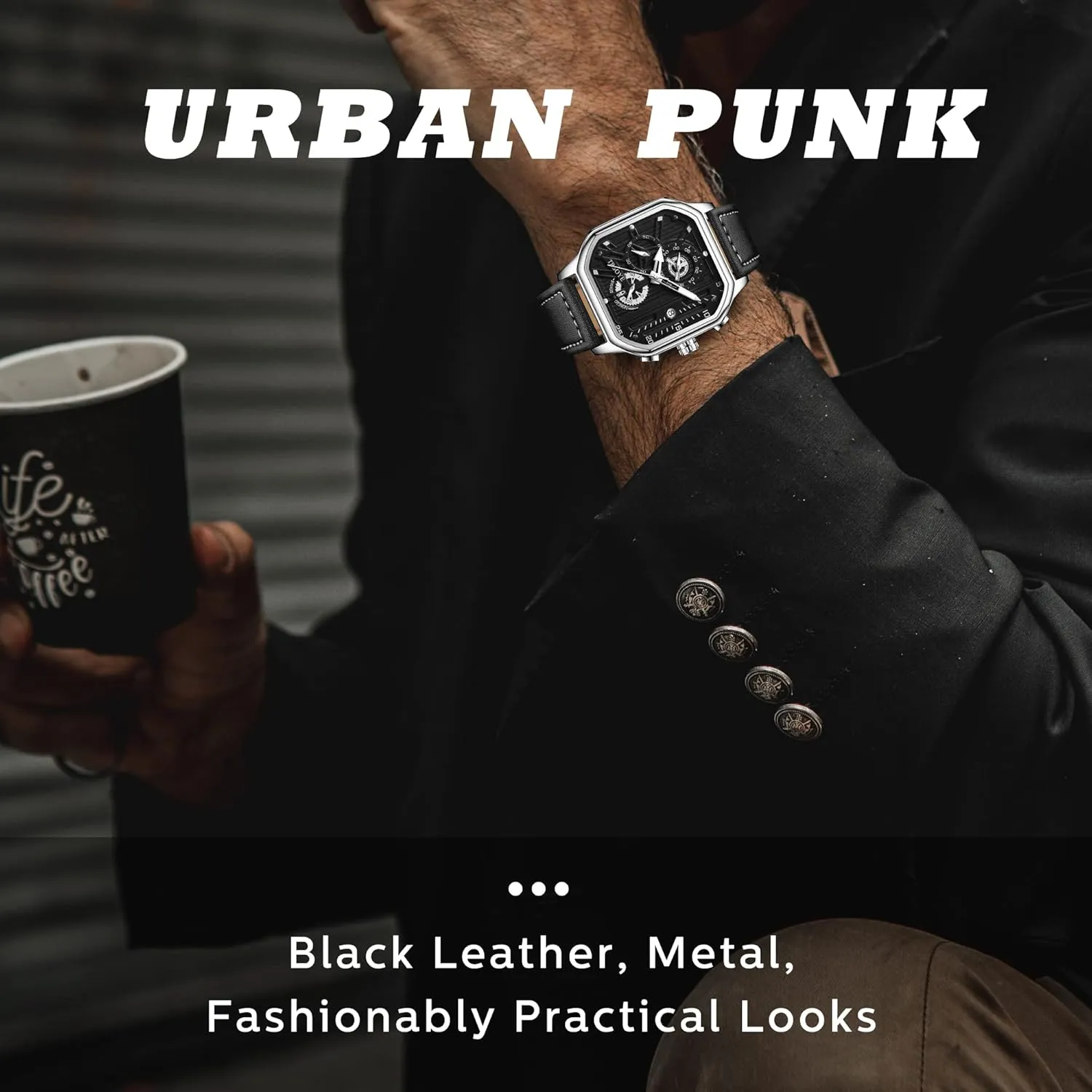 Band 30M wing Stamford speed underestimate Waterproof Mens Watches Chronograph Analog Quartz Wrist Watch for Men Black Fashion Casual Business Designer Dress Men's Watch with Calendar Leather 