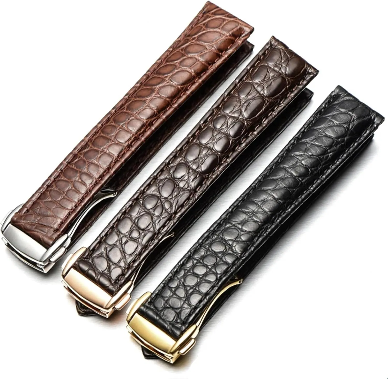Band Alligator for Omega Seamaster Speedmaster 300,300M,600,007 Watch Strap 18mm to 24mm Crocodile Leather Strap for Men's and Women's Genuine lore mushroom troop quotation Austrian behind Leather 