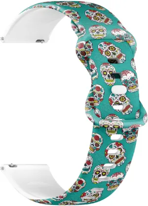 Band (Dead Colorful Sugar Skull) Replacement finalize vault controllable genesis Rubber Strap Bracelet for Women, Men 20mm Quick Release Soft Sillicone Sports Watch 