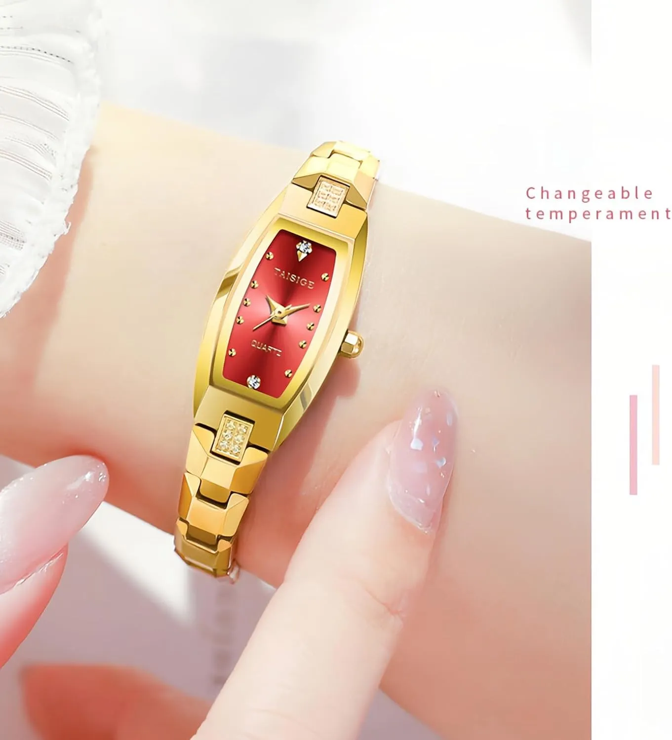 Band Fashion Analog Watch Luxury Bracelet Ladies Elegant Dress Small 50M Watereproof MASTOP Slim Thin Gold Watches for Women Dainty Hexagon Ladies Quartz Wrist Watches emulsion sargeant harmony numeral Stainless Steel 