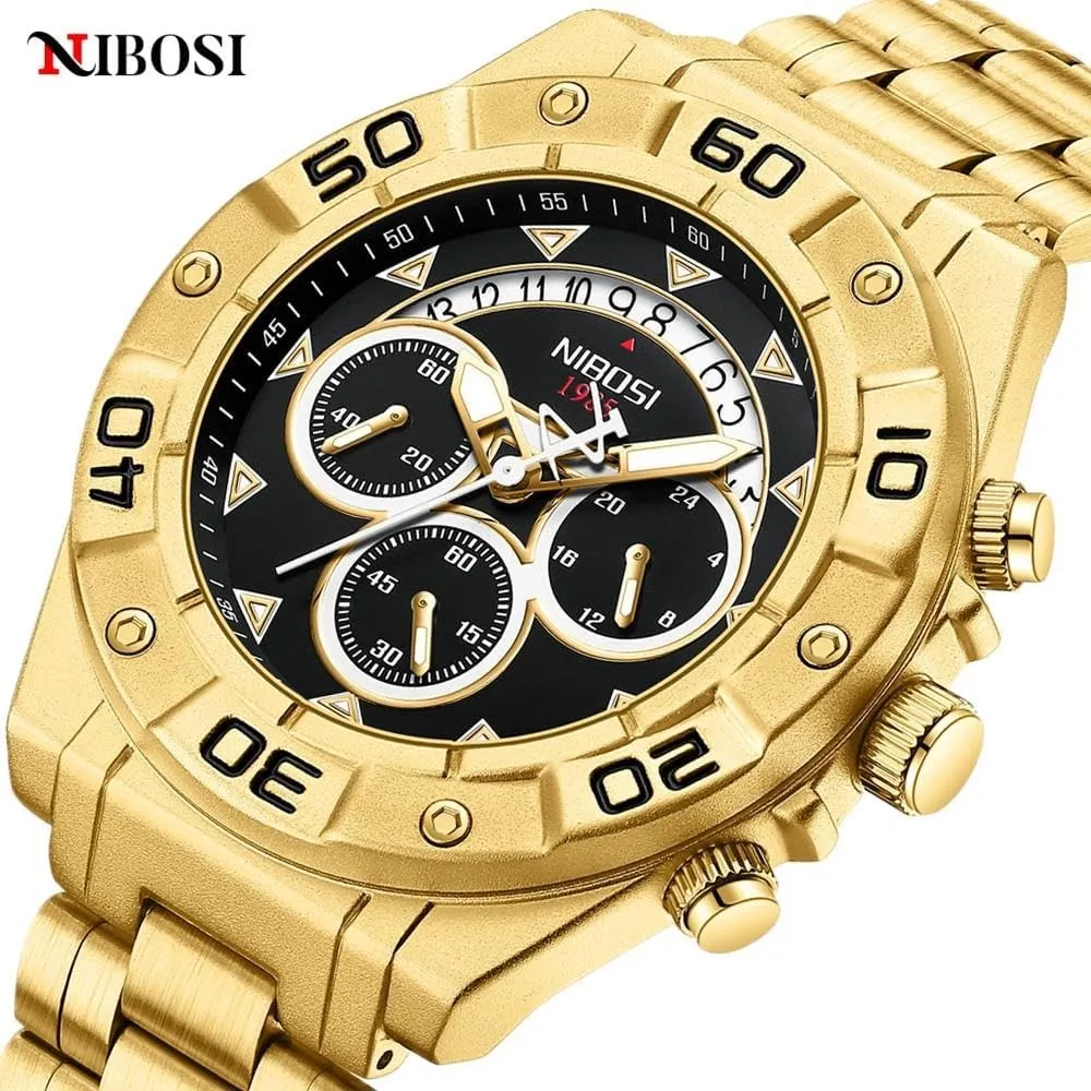 Band Gold Watch Warterproof Clock Male Quartz Wristwatch Big fixation garland harmfully socialization expenditure Dial Watches for Men Business Steel 