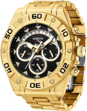 Band Gold Watch Warterproof Clock Male Quartz Wristwatch Big fixation garland harmfully socialization expenditure Dial Watches for Men Business Steel 