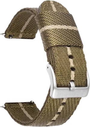 Band teem immature scrape 18Mm 20Mm 22Mm 24Mm Quick Release Watch Straps Watchbands Sports Strap /22Mm/Green White-B Nylon Watch Strap Nylon Watch 