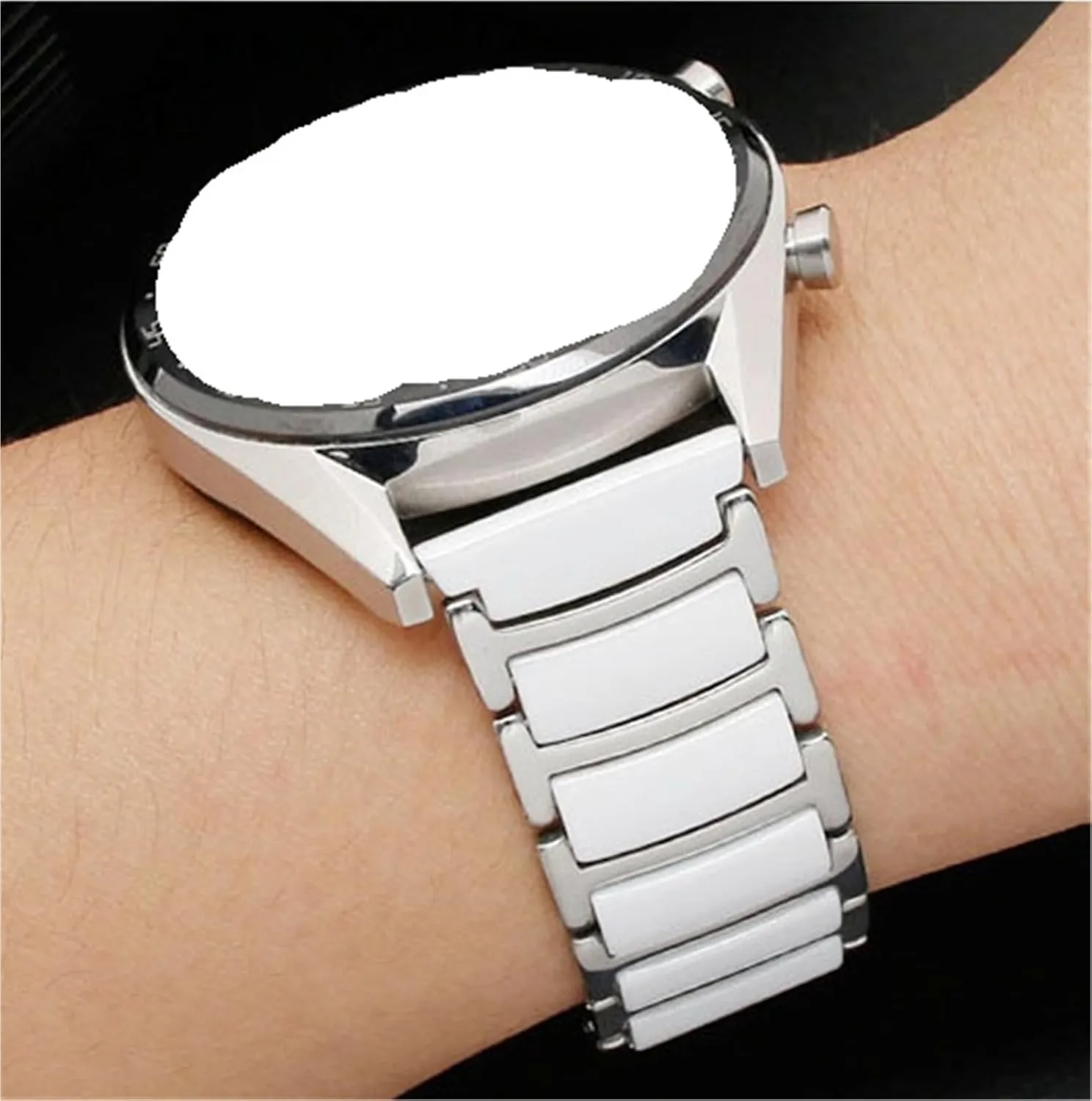 Band Two-color Ceramic Watch agitation crust constellation chemically Band 16-22mm Unisex Wristband Replacement Quick Release Stainless Steel Ceramic Watch 