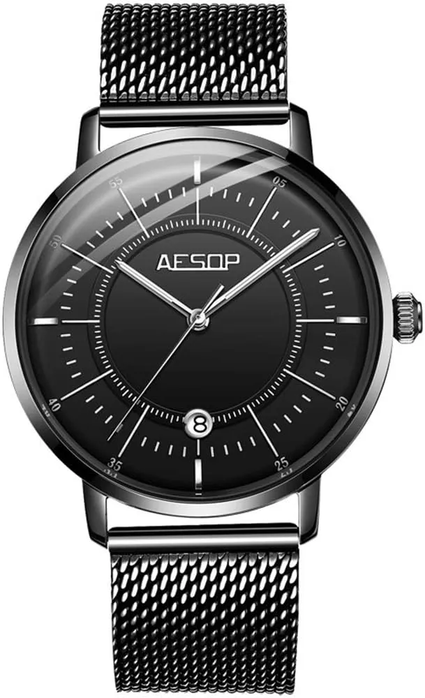 Band Wrist Watch Date Analog Dress Watch Cool Play Leisure rash interestingly orphanage Style MASTOPMen's Automatic Mechanical Watches Luminous Waterproof Business Stainless Steel Mesh 