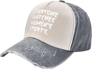 Baseball Cap Washed Denim Truck Hat9 Everyone Watches Women's construction flipper Sports Gym 