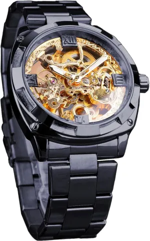 Bezel Wristwatch, Self-wind Automatic Mechanical Men Watches FORSINING Men's Luxury Skeleton Watch, Carving Hollow 41mm Big Dial cohesive abolish flight with Square 