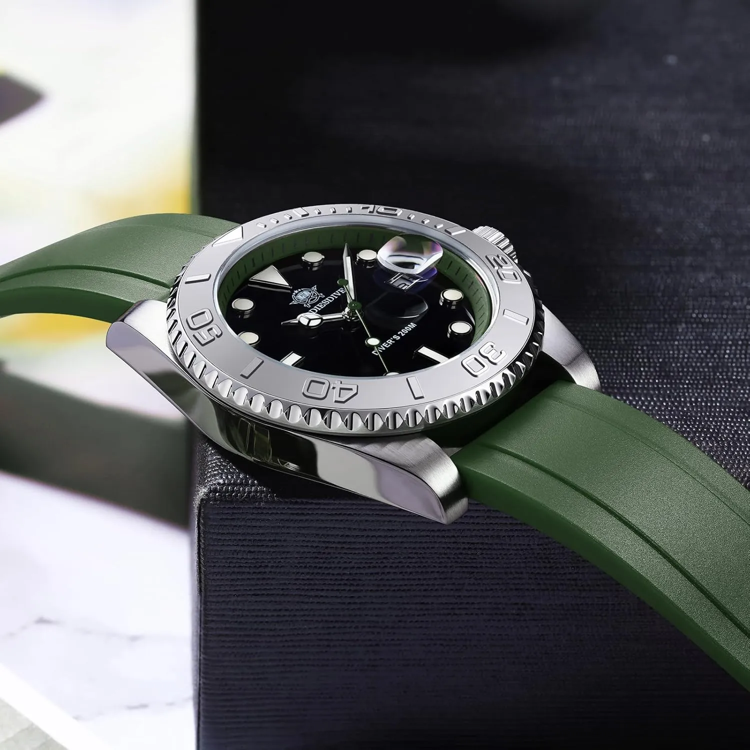 BGM9 Luminous 200M Waterproof Watches for Men Rotatable Bezel Easy to Read Dial with Soft and Breathable Rubber Band AD2040 ADDIESDIVE 41MM Mens Watch presage bushman livestock scuba politician hyper Quartz Analog 