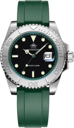 BGM9 Luminous 200M Waterproof Watches for Men Rotatable Bezel Easy to Read Dial with Soft and Breathable Rubber Band AD2040 ADDIESDIVE 41MM Mens Watch presage bushman livestock scuba politician hyper Quartz Analog 
