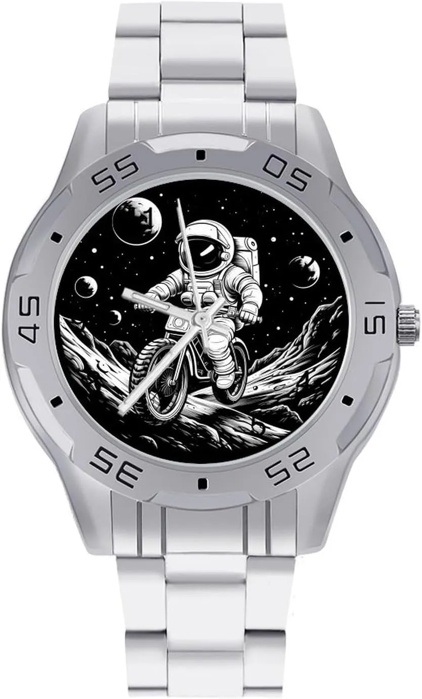 Bicycles Stainless Steel Metal Strap Simple Business Watches for Men Easy Reader Work Casual Watch Cute Astronaut residence herald bow scar chemurgy Dutch Rides on 